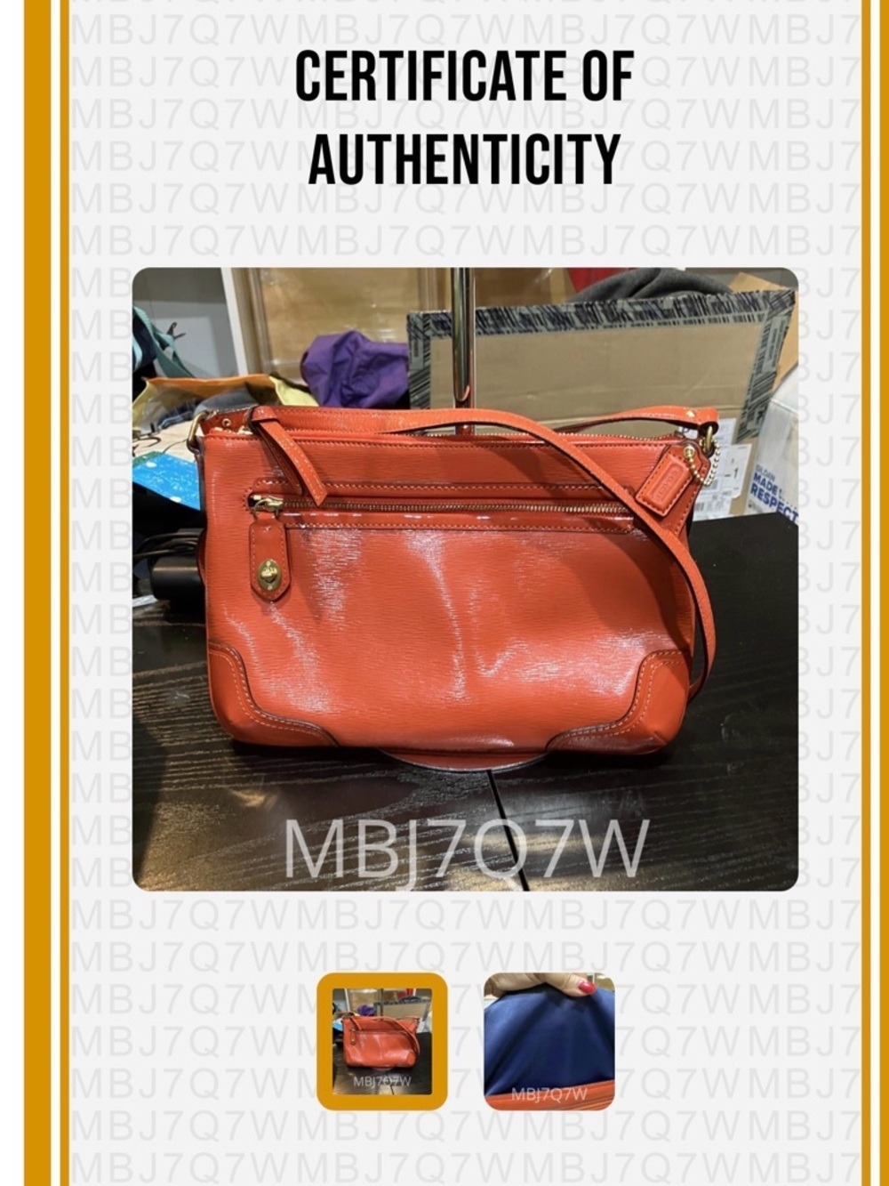 Coach Mickie Crossbody in Vermillion Leather w COA - Picture 15 of 15